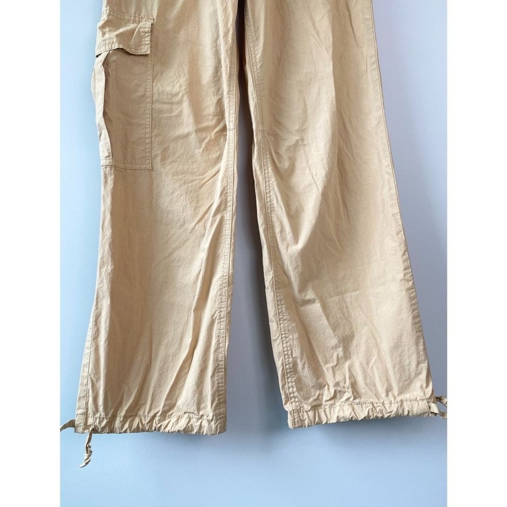 Aerie Avenue Baggy Cargo Pants S Tan Parachute Retro Y2K Grunge Cargo Cotton - Picture 5 of 13